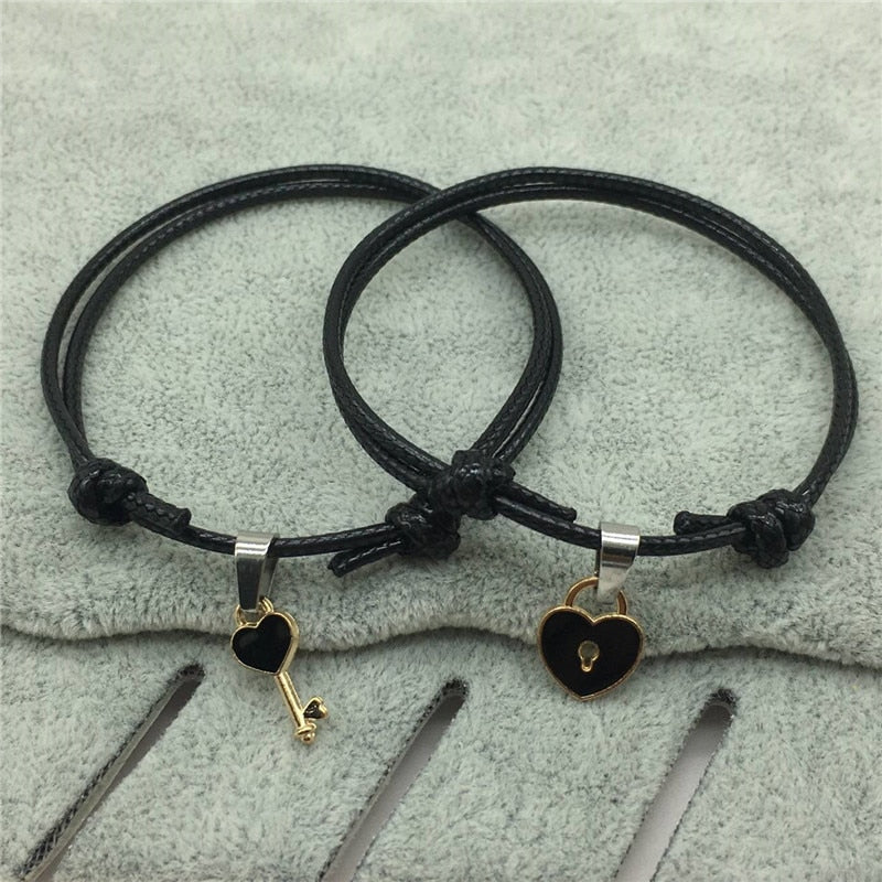 Heart Key and Lock Bracelets
