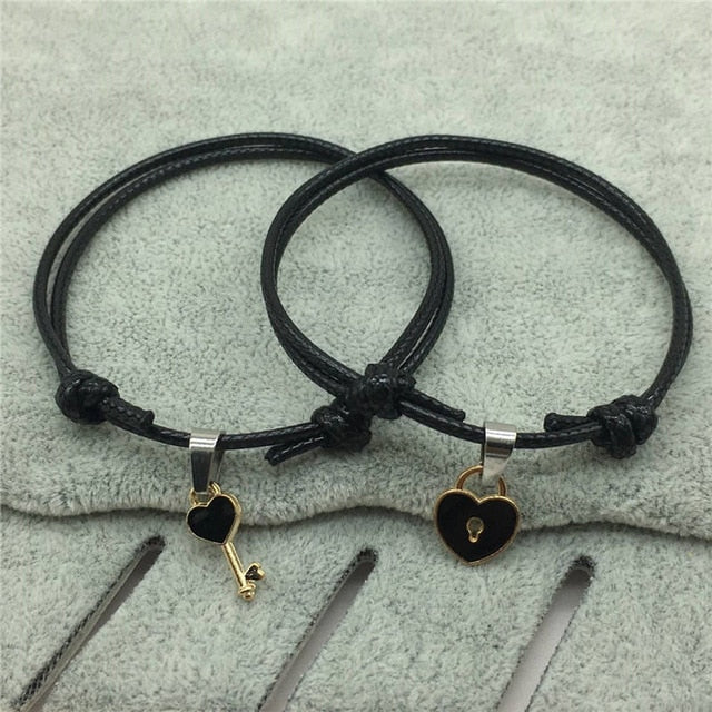 Heart Key and Lock Bracelets