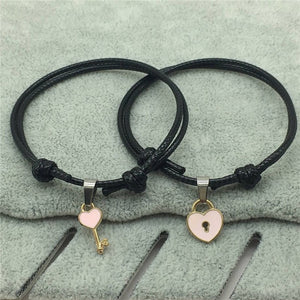 Heart Key and Lock Bracelets